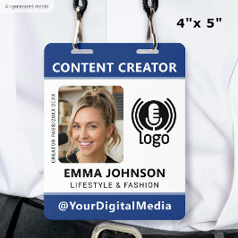 Professioneel Media ID Pasfoto Logo Marineblauw Badge