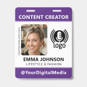 Professioneel Media ID Pasfoto Logo Paars Badge (Voorzijde)