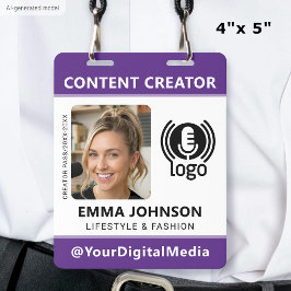 Professioneel Media ID Pasfoto Logo Paars Badge
