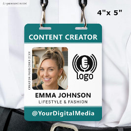 Professioneel Media ID-pasfoto Logo Teal Badge