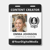 Professioneel Media ID Pasfoto Logo Zwart Badge (Voorzijde)