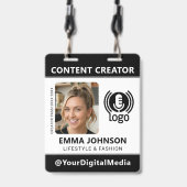 Professioneel Media ID Pasfoto Logo Zwart Badge (Voorzijde met lanyard)
