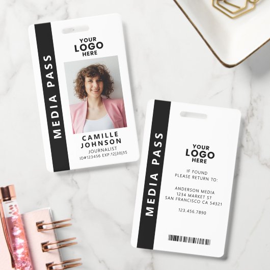 Professioneel Media Pas Foto ID Logo Badge (Kantoor)