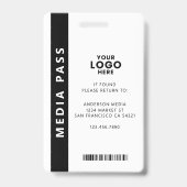 Professioneel Media Pas Foto ID Logo Badge (Achterkant)