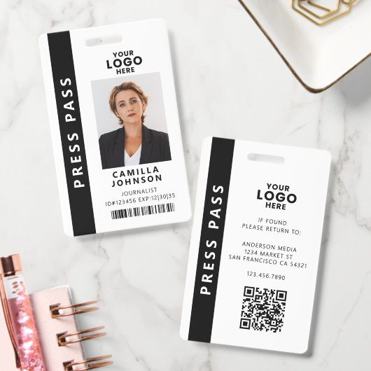 Professioneel Media Pas Foto ID QR Code Badge (Kantoor)