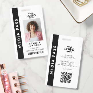 Professioneel Media Pas Foto ID QR Code Badge
