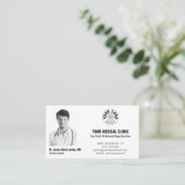 Professioneel Medisch Dokter Foto & Logo, QR-code Visitekaartje (Staand voorkant)