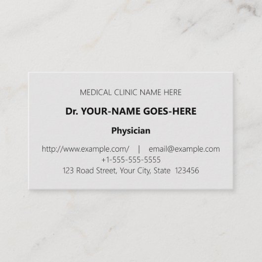 Professioneel, medisch gespecialiseerd Visitekaart Visitekaartje (Voorkant)