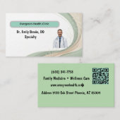 Professioneel medisch kaartje met QR-code Visitekaartje (Voorkant / Achterkant)