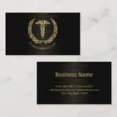 Professioneel medisch penseel zwart staal visitekaartje (Voorkant / Achterkant)