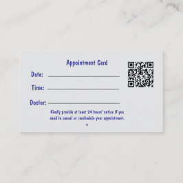 Professioneel medische afspraakkaart met QR-code Visitekaartje