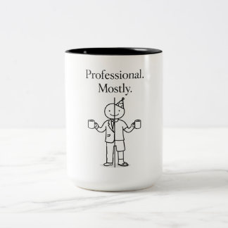 Professioneel. Meestal. – Grappige kantoorhumor ko Tweekleurige Koffiemok