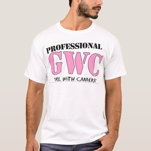 Professioneel meisje met camera t-shirt (Voorkant)