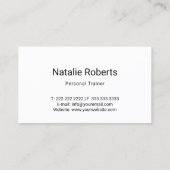 Professioneel meisje met persoonlijke opleiding visitekaartje (Achterkant)