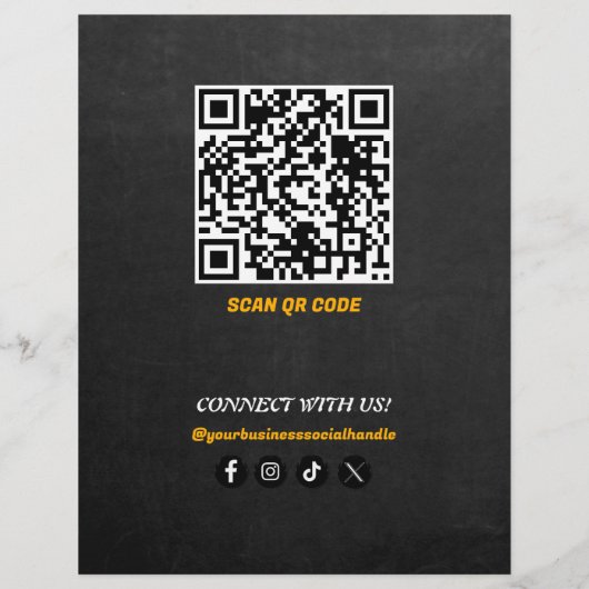 Professioneel Menu Fastfood Promo Korting Zwart (Achterkant)