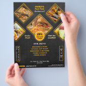 Professioneel Menu Fastfood Promotie Korting Zwart