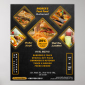 Professioneel Menu Foto's toevoegen Fast Food Prom Poster (Voorkant)