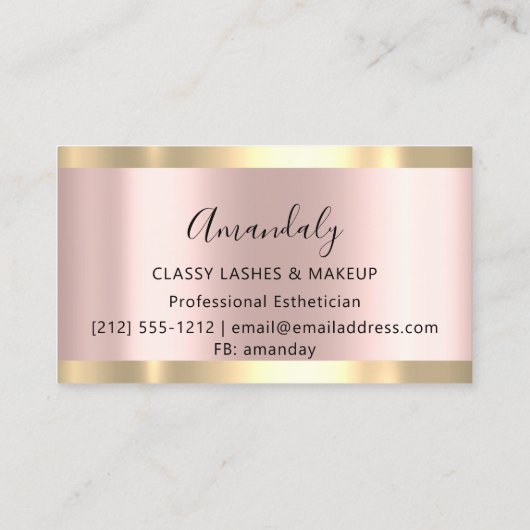 Professioneel merk Artist Eyelash Roos Modern Visitekaartje (Achterkant)