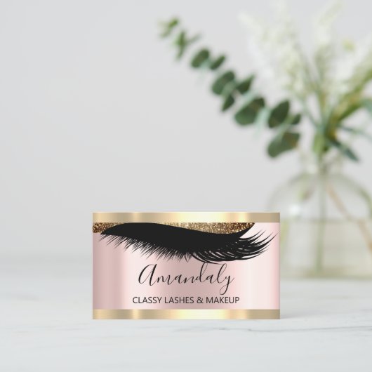 Professioneel merk Artist Eyelash Roos Modern Visitekaartje (Staand voorkant)