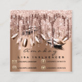 Professioneel merk Artist Nail Manicure Roos Vierkante Visitekaartje (Voorkant)