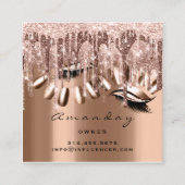 Professioneel merk Artist Nail Manicure Roos Vierkante Visitekaartje (Achterkant)