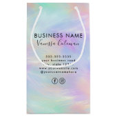 Professioneel Merk Minimal Script Iridescente Opal Klein Cadeauzakje (Achterkant)