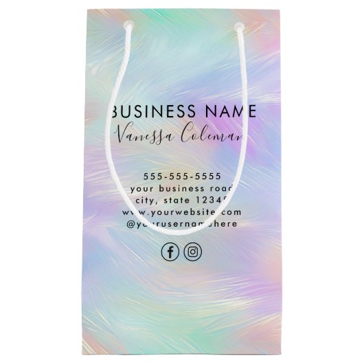 Professioneel merk minimale script iriserende opaa klein cadeauzakje (Voorkant)