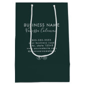 Professioneel Merk Minimalistisch Schrift Donkergr Medium Cadeauzakje (Achterkant)