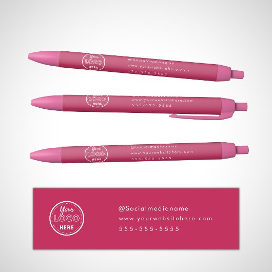 Professioneel merk minimalistisch warmroze Logo Zwarte Inkt Pen