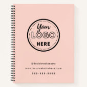 Professioneel Merk Minimalistische Roze Logo Notitieboek (Voorkant)