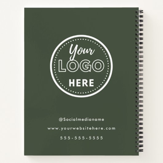 Professioneel merken Minimalistisch Forest Green L Notitieboek (Achterkant)