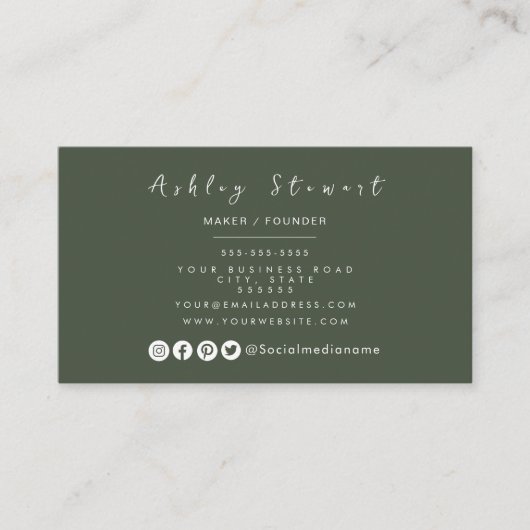 Professioneel merken Minimalistisch Forest Green L Visitekaartje (Voorkant)