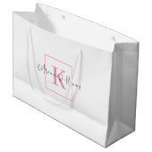 Professioneel merklogo roze script monogram groot cadeauzakje (Voorkant Gekanteld)