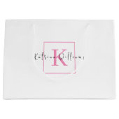 Professioneel merklogo Roze scriptmonogram Groot Cadeauzakje (Voorkant)