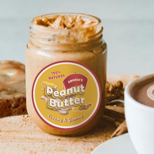 Professioneel merklogo voor verpakking van pindaka ronde sticker