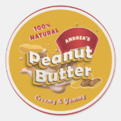 Professioneel merklogo voor verpakking van pindaka ronde sticker (Voorkant)