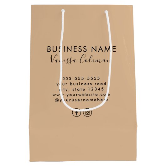 Professioneel Merkminimalisme Script Landelijk Medium Cadeauzakje (Achterkant)