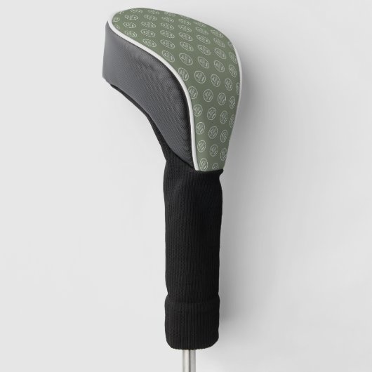 Professioneel Merkpatroon Logo Modern Sage Groen Golfheadcover (Schuin)