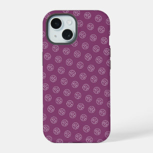 Professioneel merkpatroonalogo Besbes Purple iPhone 15 Case