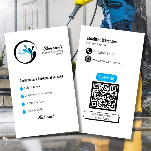 Professioneel met QR-code aangepaste drukreiniging Visitekaartje