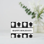 Professioneel met zwarte en witte kerstbomen visitekaartje (Staand voorkant)