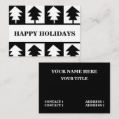 Professioneel met zwarte en witte kerstbomen visitekaartje (Voorkant / Achterkant)