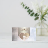 Professioneel, metaal, donuts, bakkerij visitekaartje (Staand voorkant)