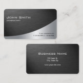 Professioneel metaal elegant, eenvoudig zwart visitekaartje (Voorkant / Achterkant)