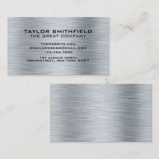 Professioneel metaal Modern Visitekaartje (Voorkant / Achterkant)