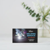 Professioneel metalen lassen en fabricage visitekaartje (Staand voorkant)