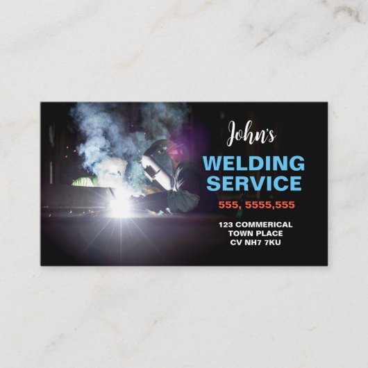 Professioneel metalen lassen en fabricage visitekaartje (Voorkant)