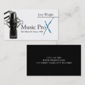 Professioneel microfoon muziek opname studio visitekaartje (Voorkant / Achterkant)