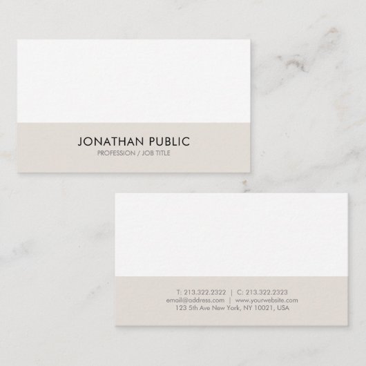 Professioneel, minimaal elegant design, modern visitekaartje (Voorkant / Achterkant)