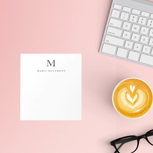 Professioneel Minimaal Gepersonaliseerde Monogramn Notitieblok